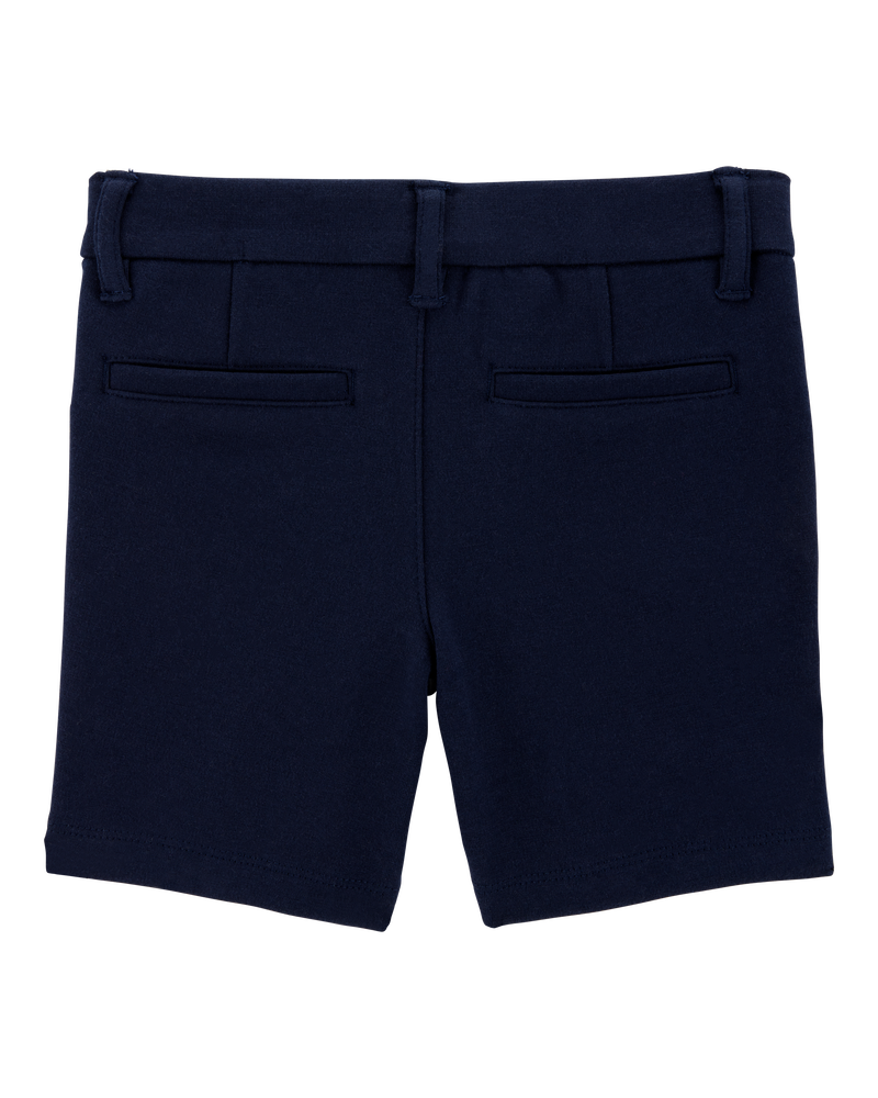 Toddler 3-Pack Ponte Knit Uniform Shorts - Navy, image 3 of 6 slides