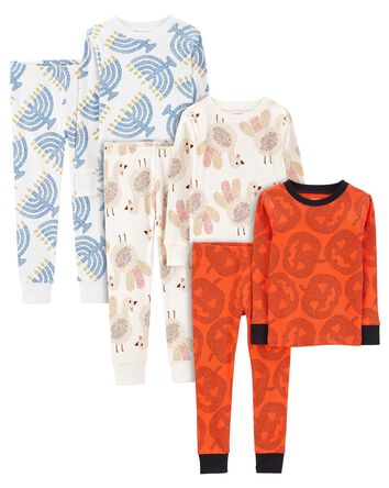 Baby 6-Piece Holiday 100% Cotton Snug Fit Cotton PJs, 