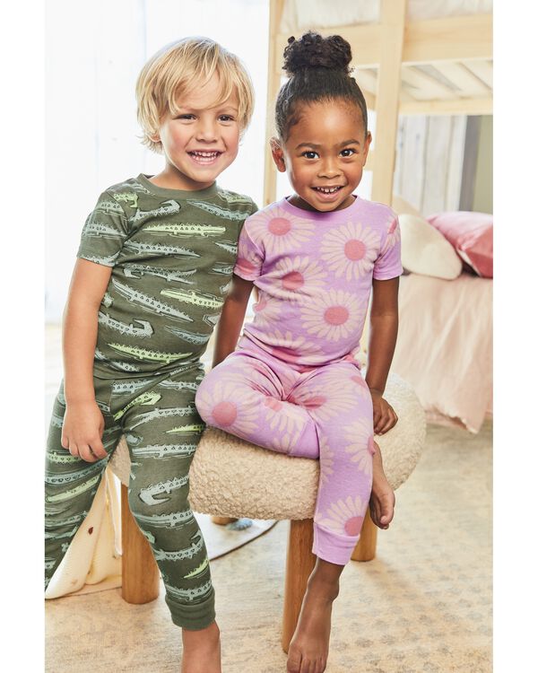 Toddler 4-Piece Rugby Stripe 100% Snug Fit Cotton Pajamas