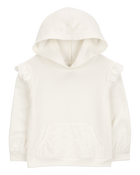 Toddler French Terry Eyelet Hoodie - Cream, image 1 of 3 slides