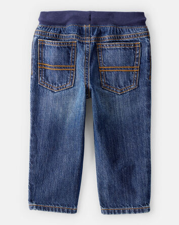 Baby Pull-On Denim Pants - Blue, 