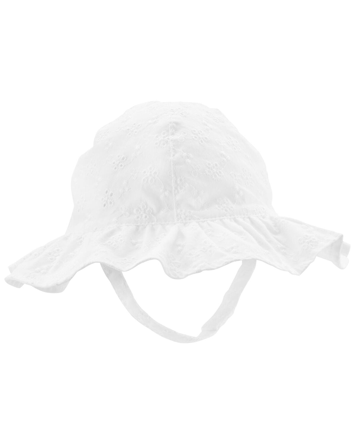 White Baby Eyelet Bucket Hat