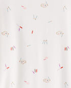 Girls Print PurelySoft Long-Sleeve 2-Piece Pajamas - Ivory, image 3 of 5 slides