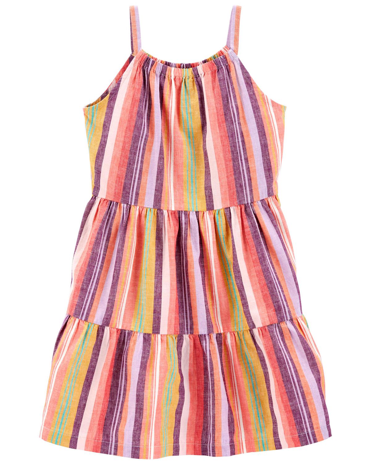 Multi Kid Striped Linen Dress