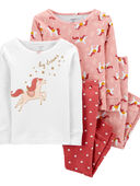 Pink - Toddler 4-Piece 100% Snug Fit Cotton Pajamas
