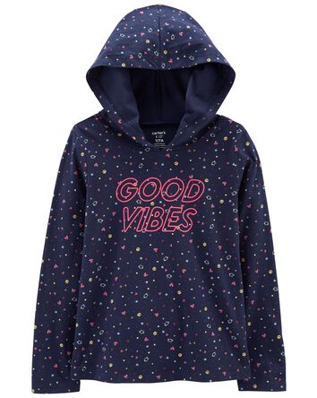 Kid Good Vibes Jersey Hoodie, 