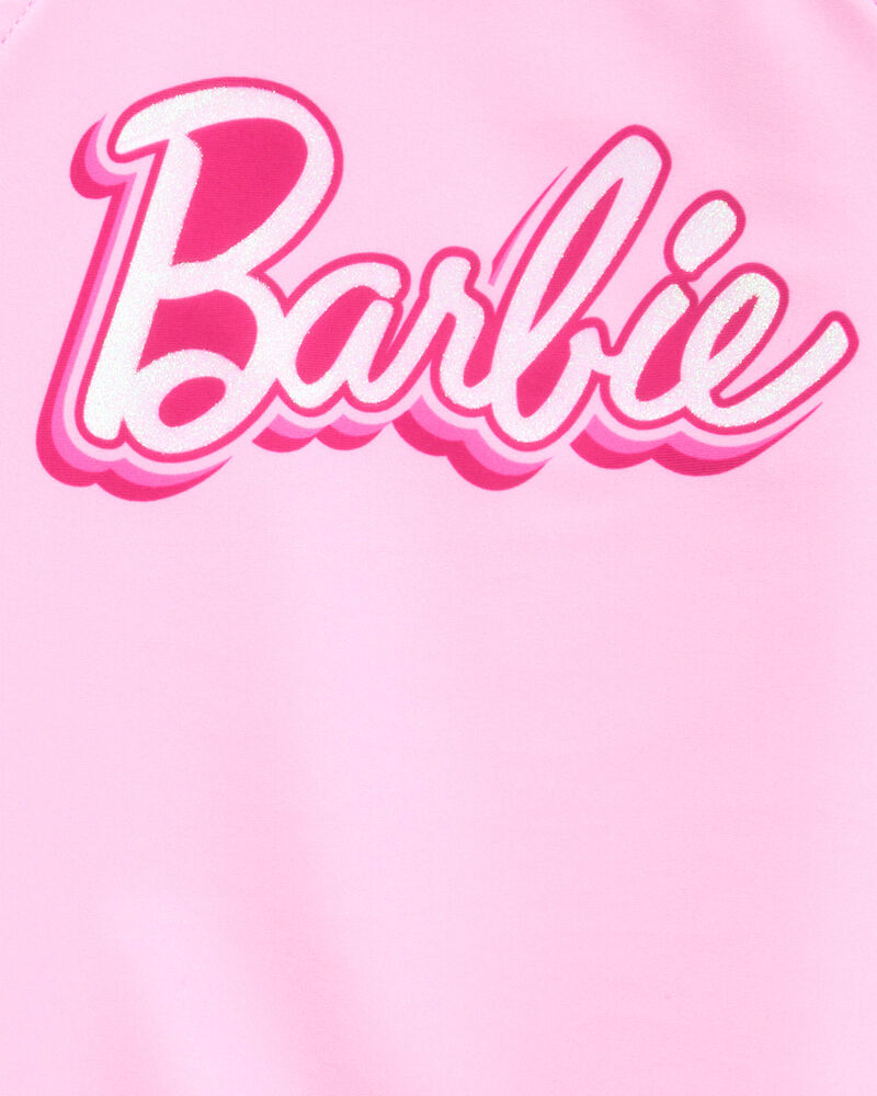 Toddler Barbie™ 2-Piece Rashguard Swimsuit Set - Pink, image 2 of 2 slides