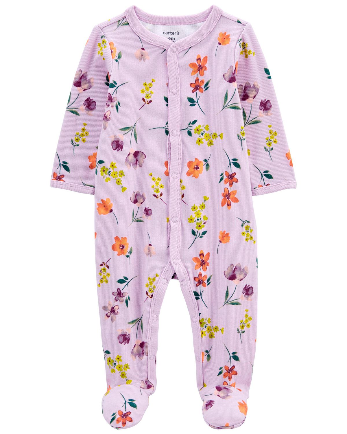 Purple Baby Floral SnapUp Footie Sleep & Play Pajamas