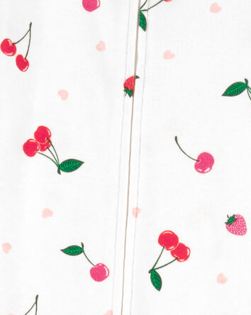 Toddler 1-Piece Cherry Print 100% Snug Fit Cotton Footless Pajamas, 