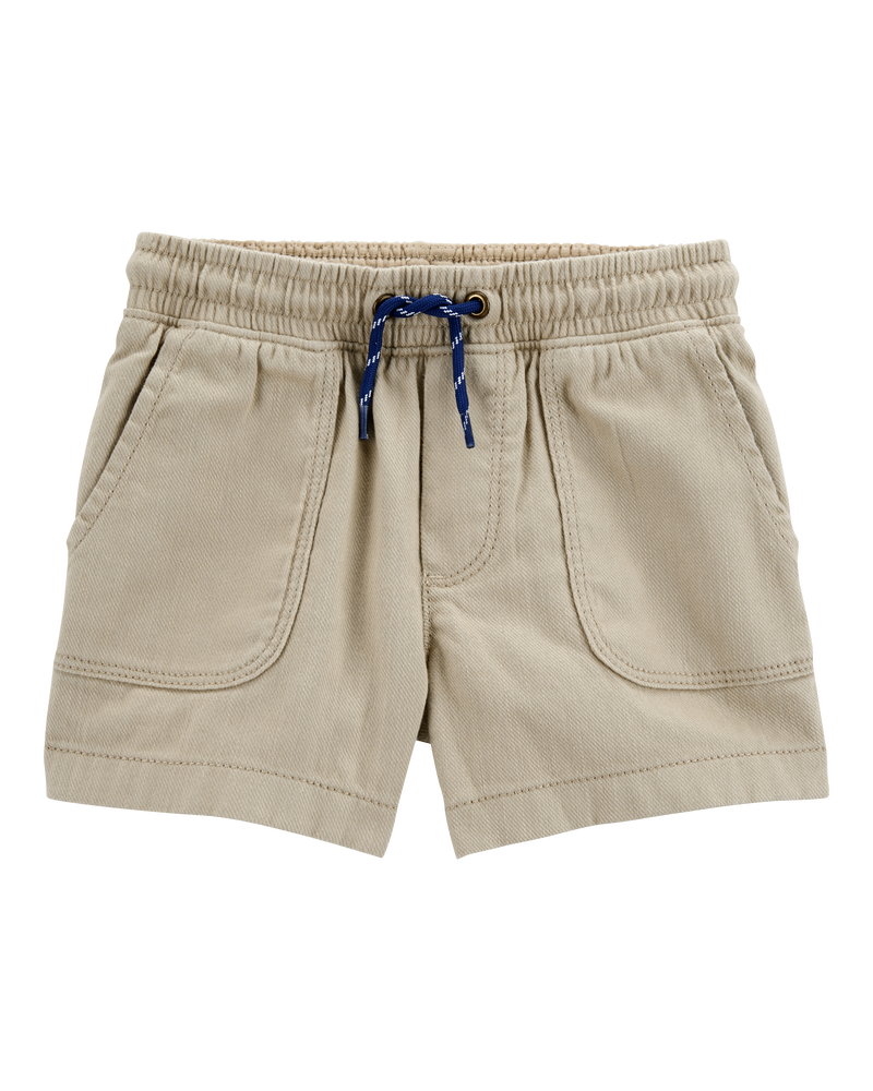 Baby Pull-On Twill Shorts - Khaki, image 1 of 4 slides