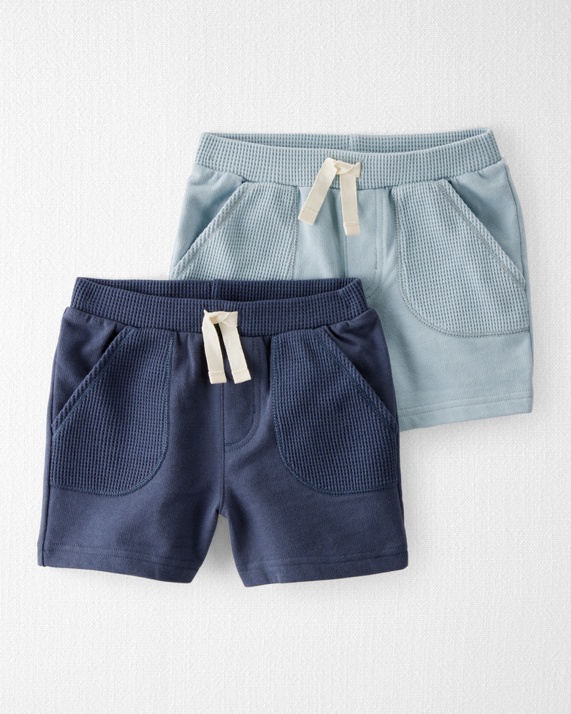 Toddler 2-Pack Organic CottonWaffle Knit Shorts, image 1 of 3 slides
