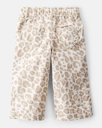 Baby Girl Leopard Wide-Leg Pants - Ivory, 