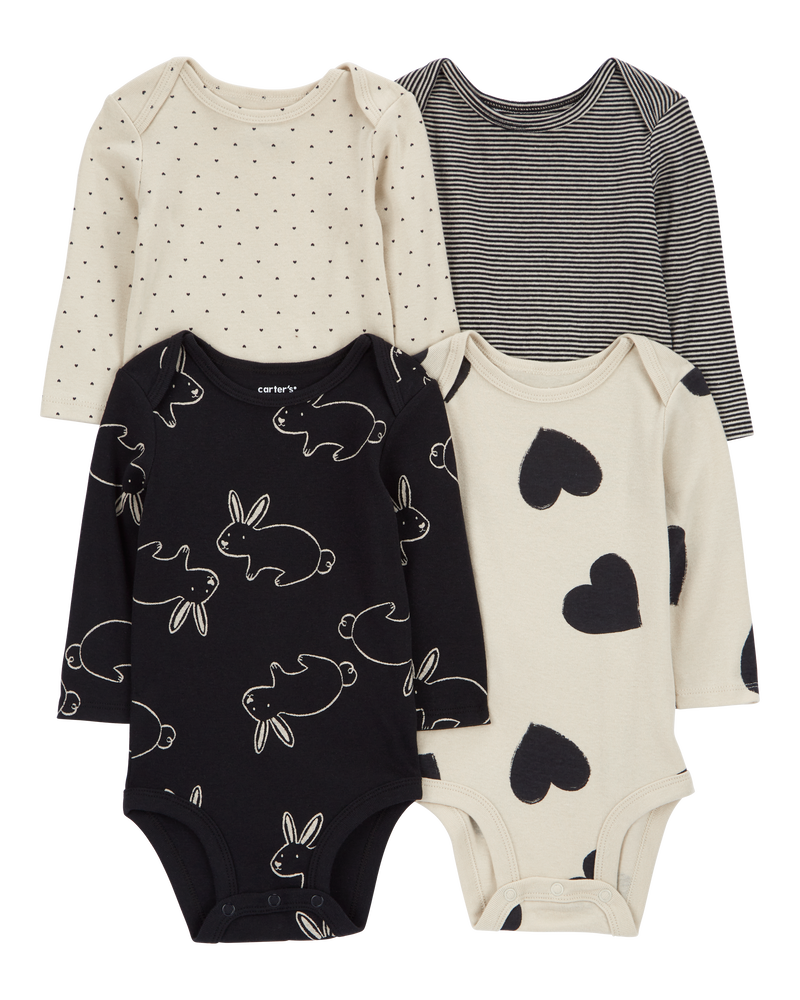 Baby 4-Pack Long-Sleeve Original Bodysuits, image 1 of 7 slides