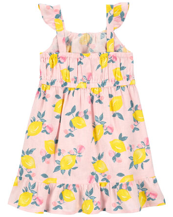 Toddler Lemon Print Sundress Made With LENZING™ ECOVERO™ , 