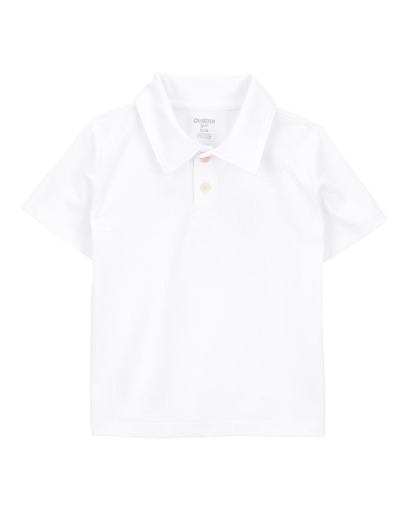 Toddler 3-Pack Active Uniform Polo Shirts in Moisture Wicking BeCool™ Fabric - White, image 2 of 3 slides
