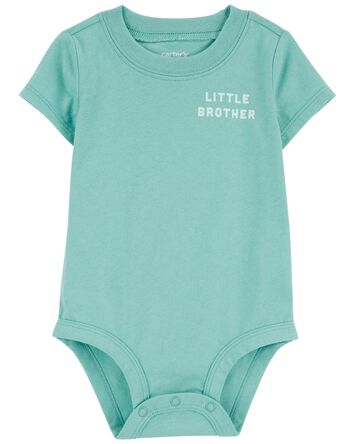 Baby Little Brother Cotton Bodysuit, 