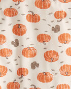 Organic Cotton Pajamas Set in Harvest Pumpkins, image 2 of 4 slides