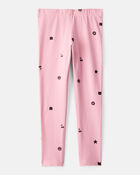 Girls Cotton Pull-On Stretch Leggings - Pink, image 2 of 4 slides