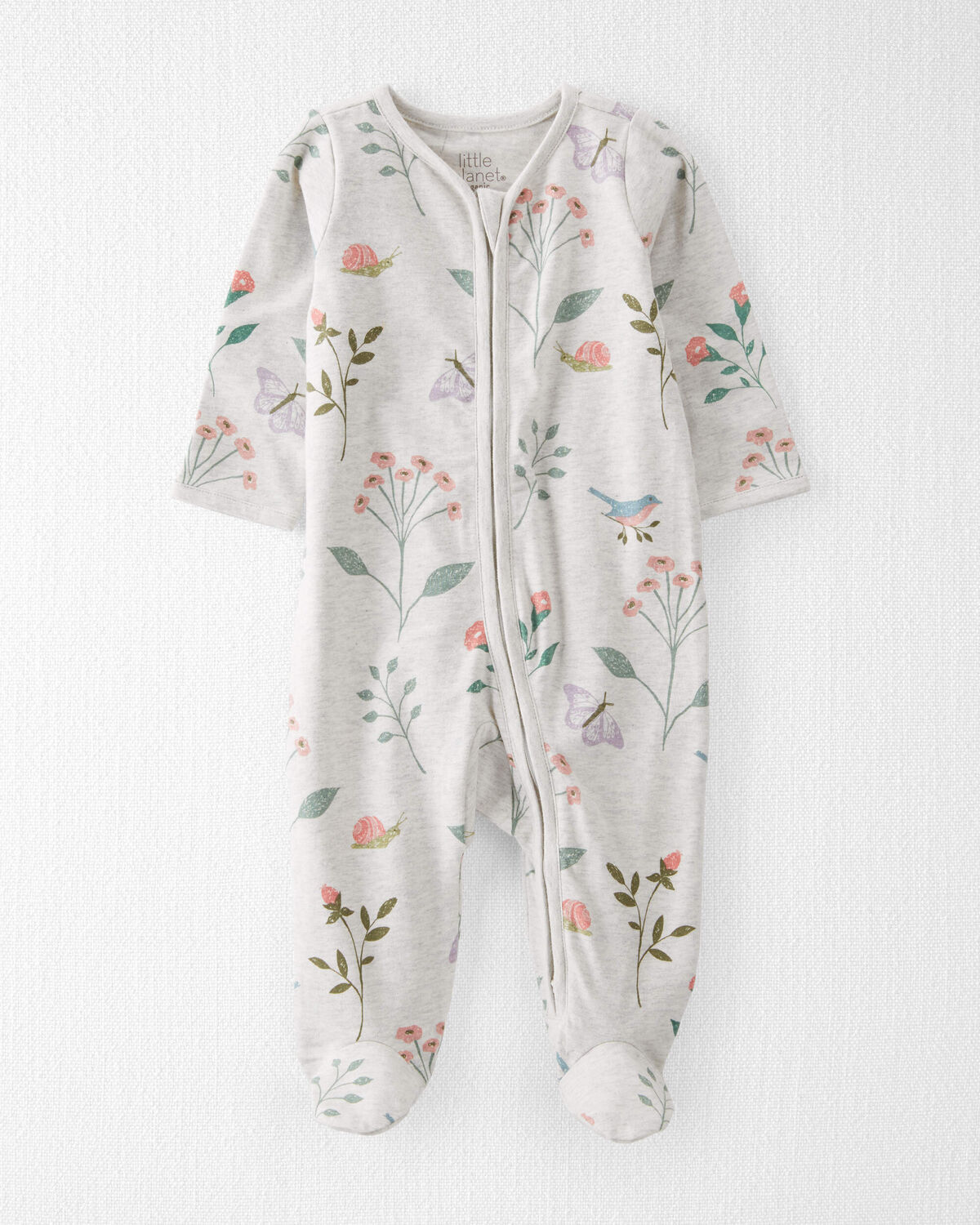 Botanical Butterfly Print Baby Organic Cotton Sleep & Play Pajamas
