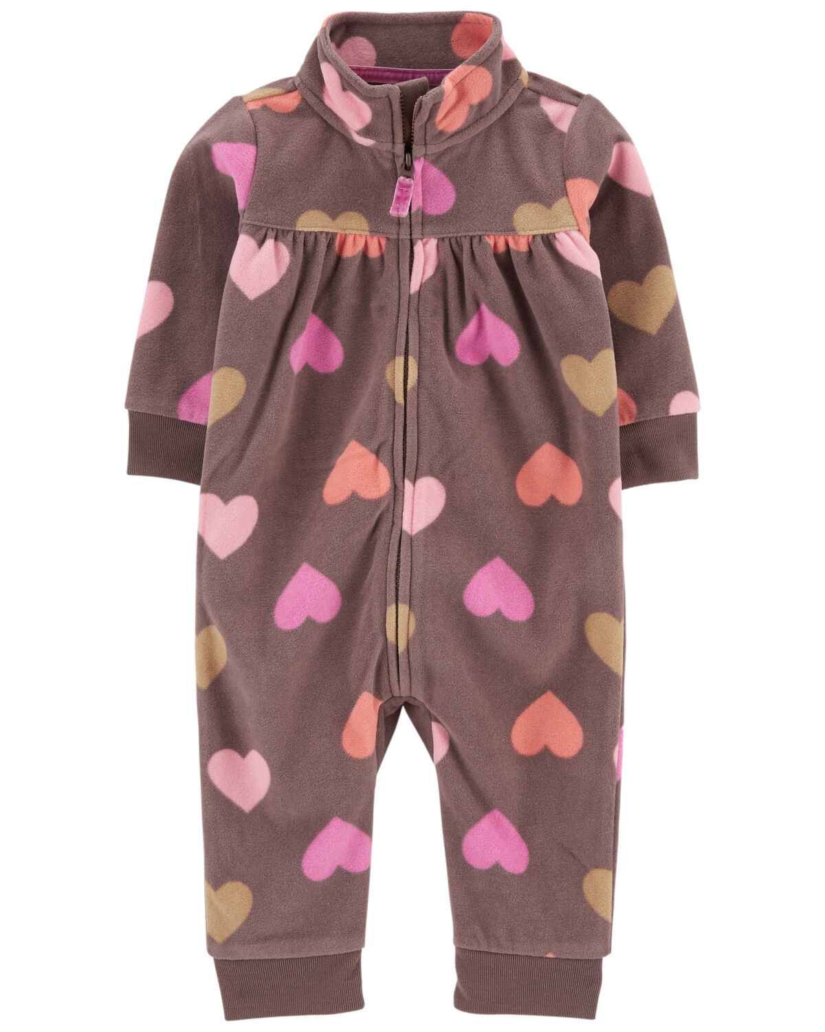 Multi Baby Heart Fleece Jumpsuit