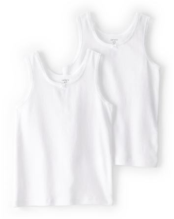 2-Pack Bow Accent Cotton Cami Tanks, 