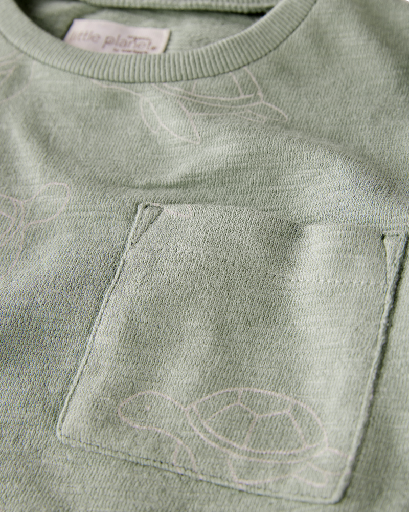 Toddler 2-Piece Turtles-Print Set Made with Organic Cotton, image 3 of 4 slides