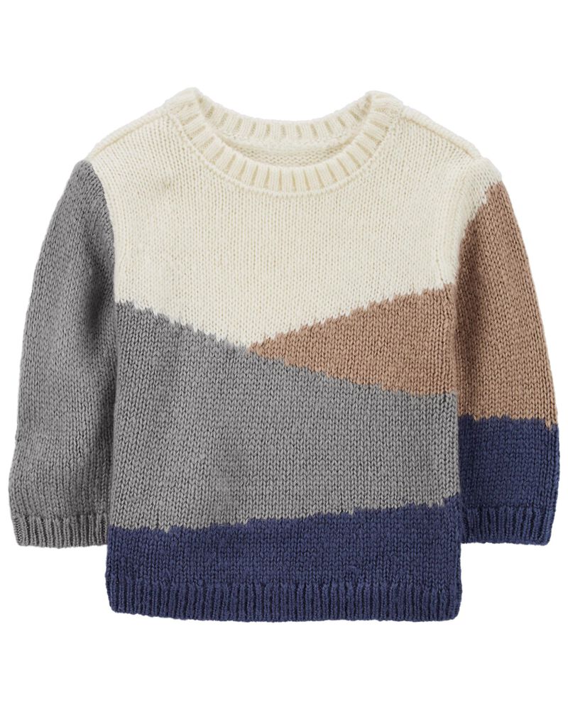 Baby Colorblock Mohair-Like Sweater, image 1 of 5 slides