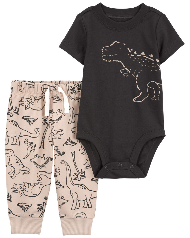 Baby 2-Piece Dinosaur Bodysuit Pant Set, image 1 of 3 slides