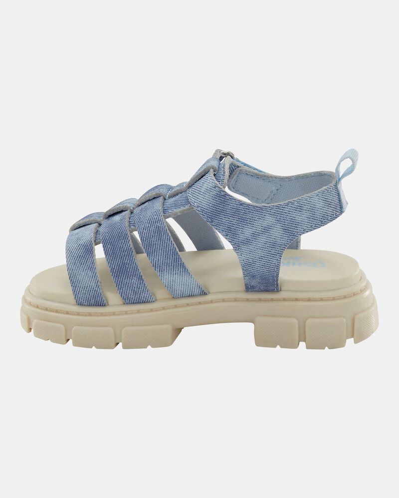 Toddler Girl Strappy Denim Sandals - Blue, image 6 of 7 slides