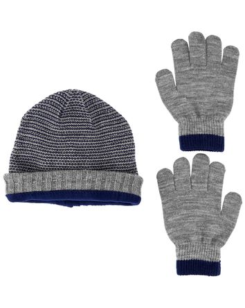 Kid 2-Pack Knit Cap & Gloves Set, 