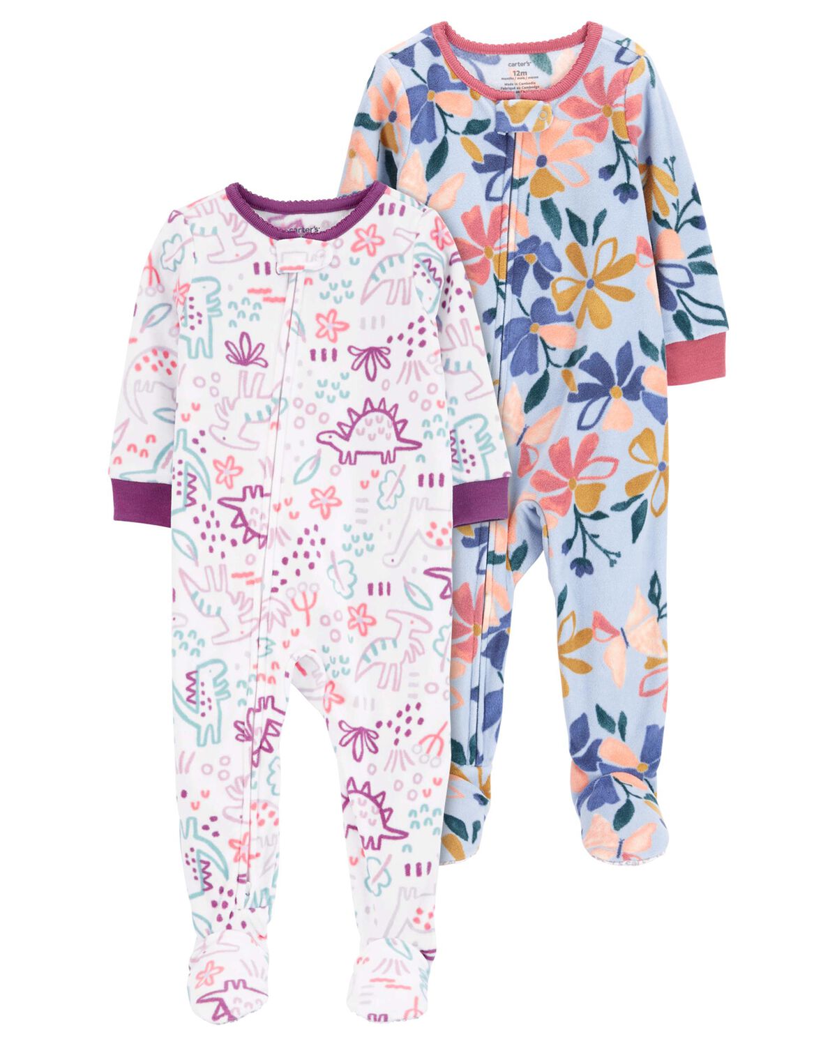 Multi Toddler 2Pack 1Piece Pajamas