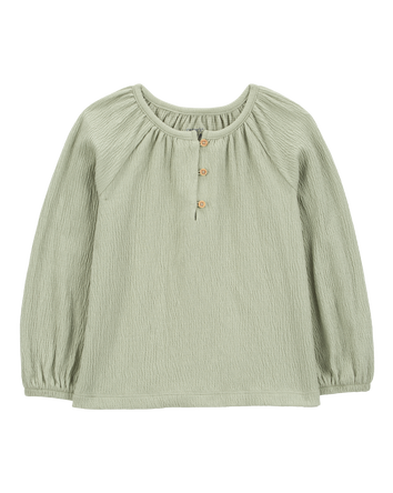 Baby Gauze Long-Sleeve Top - Green, 