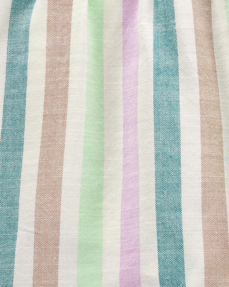 Baby Striped Pull-On Linen Look-Alike Shorts, image 3 of 4 slides