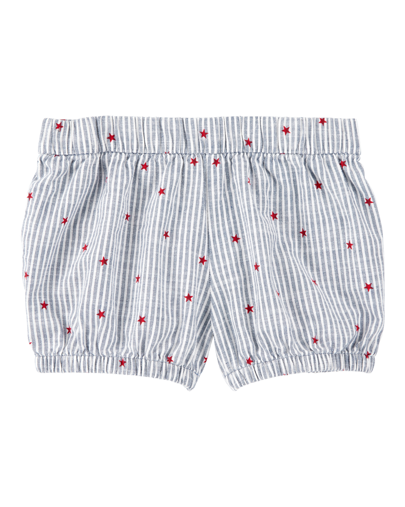 Toddler Striped Star Print Shorts - Blue, image 4 of 7 slides