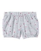 Toddler Striped Star Print Shorts - Blue, image 4 of 7 slides