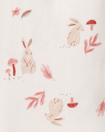 Toddler 2-Piece Bunny Floral 100% Snug Fit Cotton Pajamas - Ivory, 