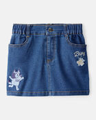Toddler Girl Bluey Embroidered Denim Skirt - Blue, image 1 of 4 slides