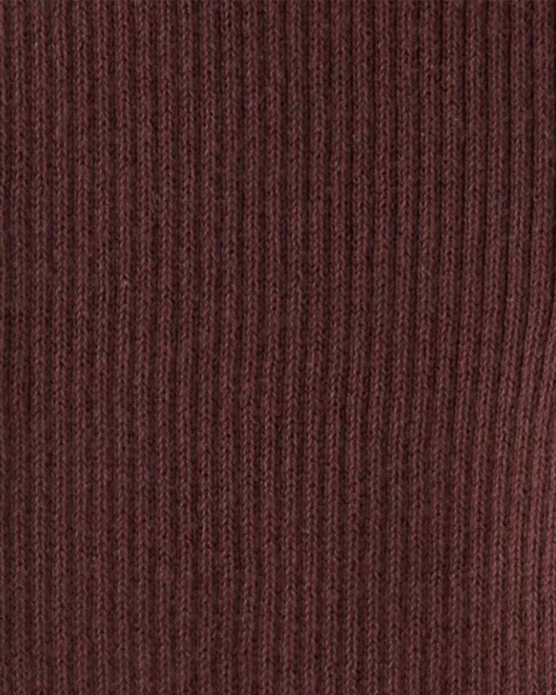 Toddler Organic Cotton Sweater Knit Rib Leggings in Deep Burgundy, image 4 of 5 slides