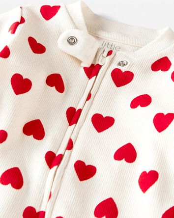 Organic Cotton Sleep & Play Pajamas in Hearts, 