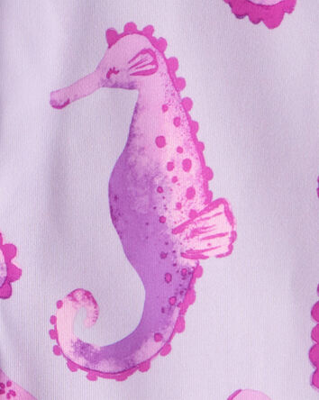 Toddler 2-Piece Seahorse Loose Fit Coat-Style Pajamas - Purple, 