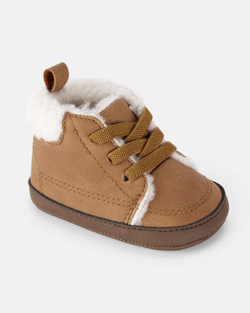 Baby Boy Sherpa Lined Boots - Brown, 