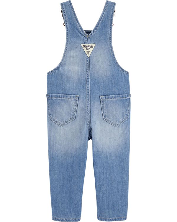 Blue Patchwork Denim Overalls