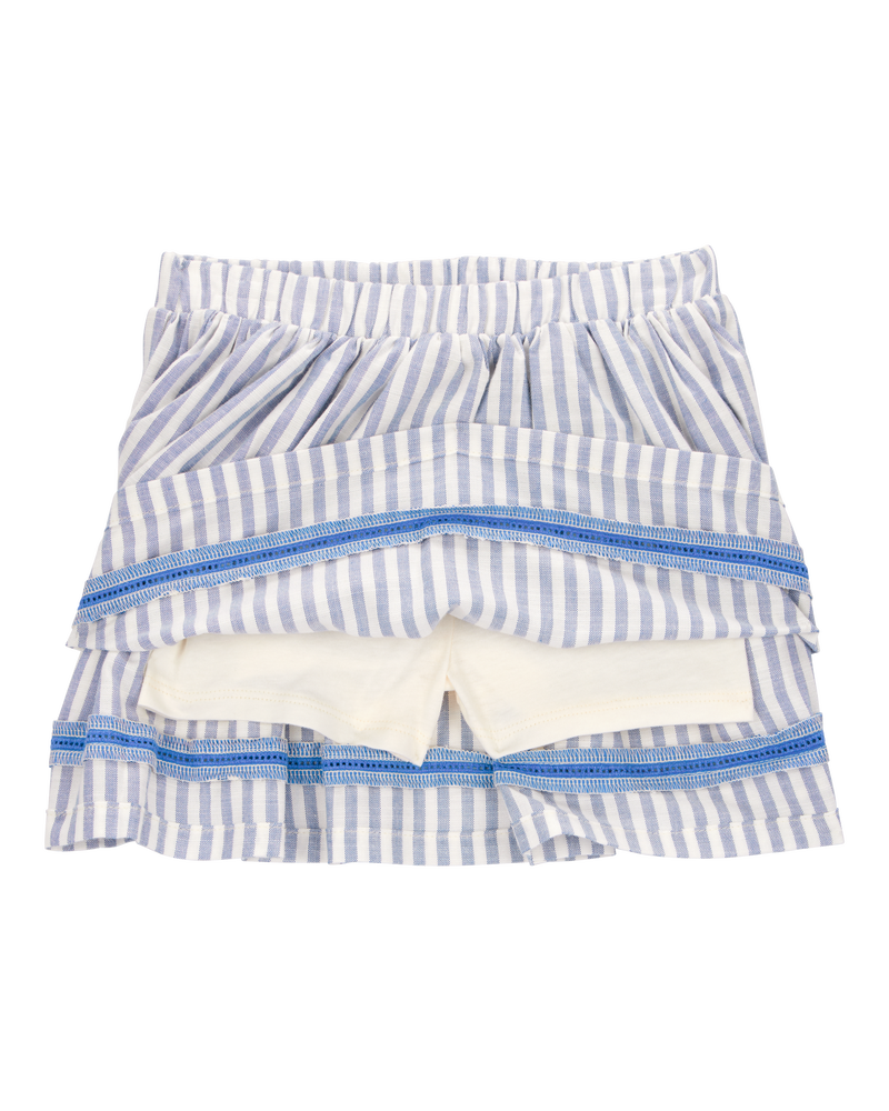 Toddler Striped Linen Look-Alike Pull-On Skort, image 4 of 6 slides
