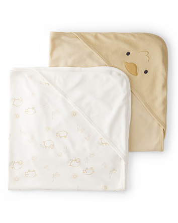Baby 2-Pack Hooded Towels - Yellow, 