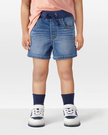 Toddler Pull-On Denim Short - Blue Wash, 