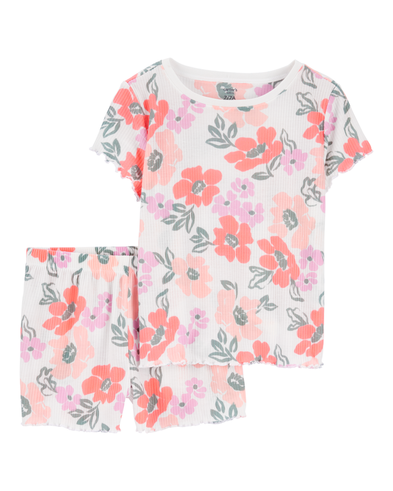 Girls 2-Piece Floral Loose Fit Pajamas, image 1 of 3 slides