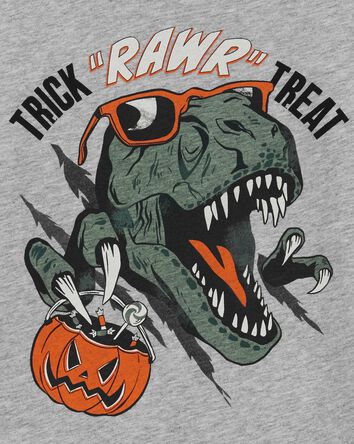 Kid Halloween Glow In The Dark Dinosaur Graphic Tee, 