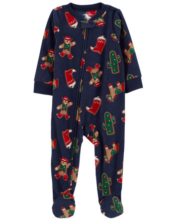 1-Piece Gingerbread Fleece Footie Pajamas
, 