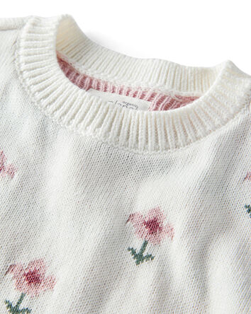 Baby Girl 2-Piece Organic Cotton Sweater Knit Set in Wildflower Maze Print, 