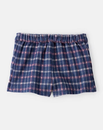 Baby Girl Plaid Print Knit Skort - Navy/Blue, 